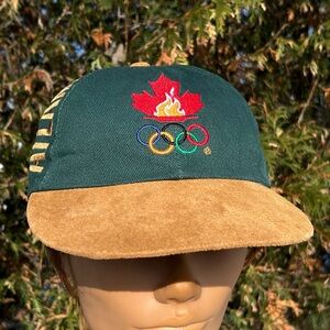 Vintage 1996 Atlanta Olympics strapback hat cap cotton twill suede
